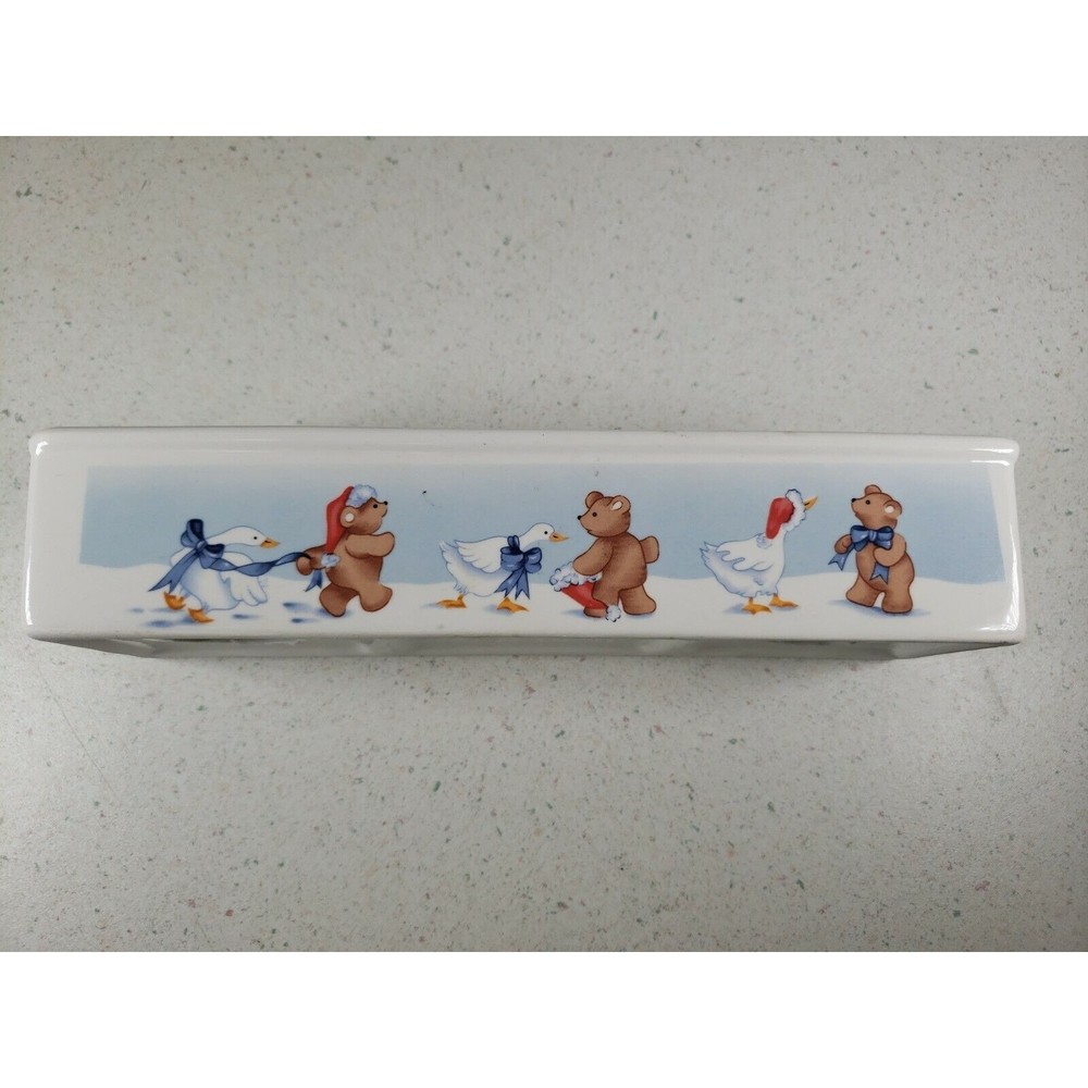 1988 House of Lloyd Christmas Goose & Bear "Quacker" Cracker Server Tray Dish